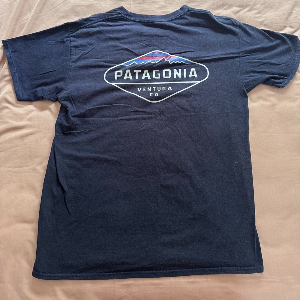 Patagonia Blue Short Sleeve Tee with Logo